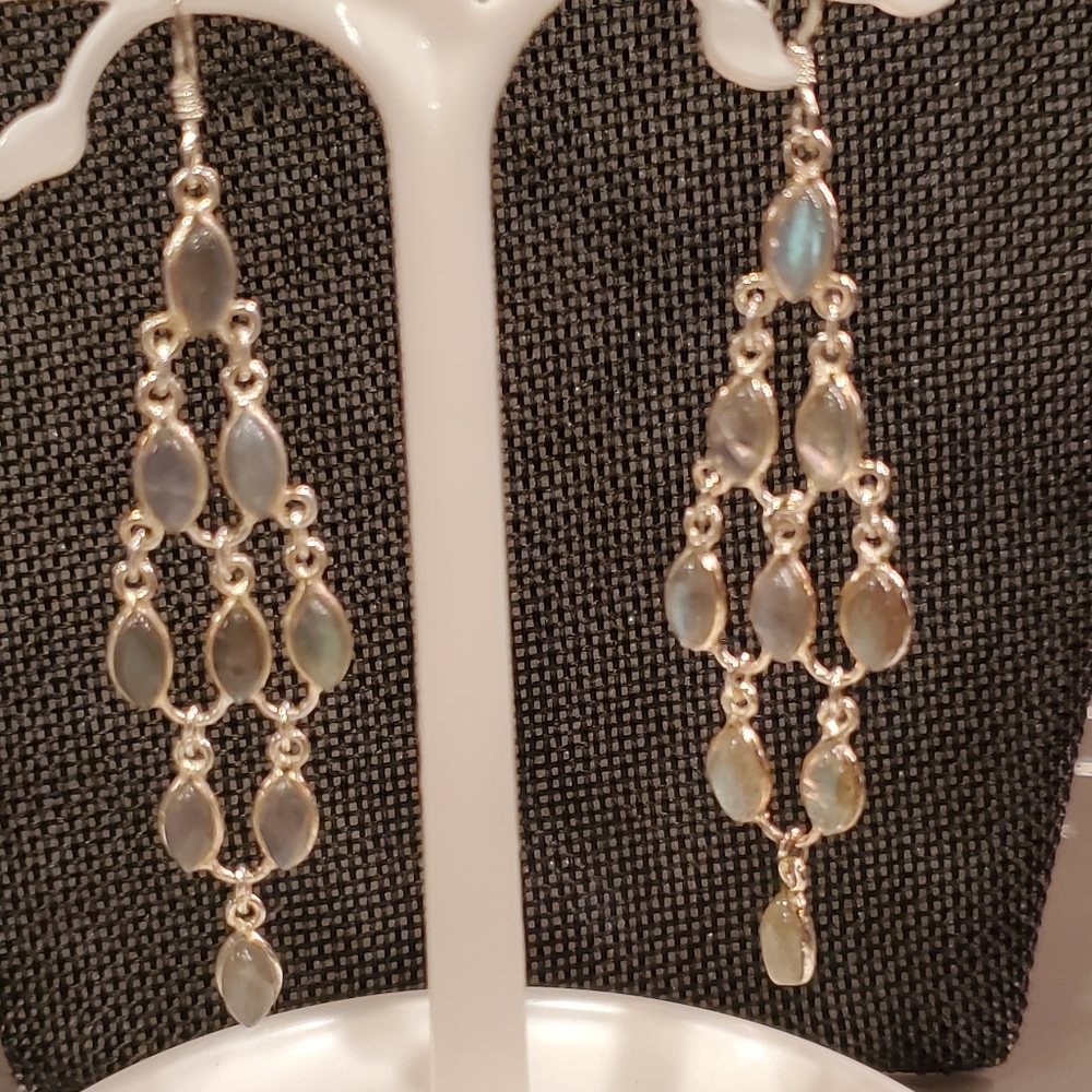 Labradorite sterling silver earrings